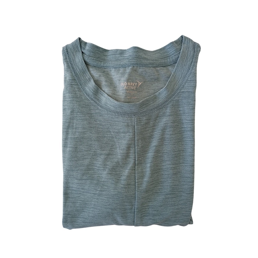 Old Navy Active Womens Blue Heathered Twist Front Tank Top Size Small - Picture 2 of 5
